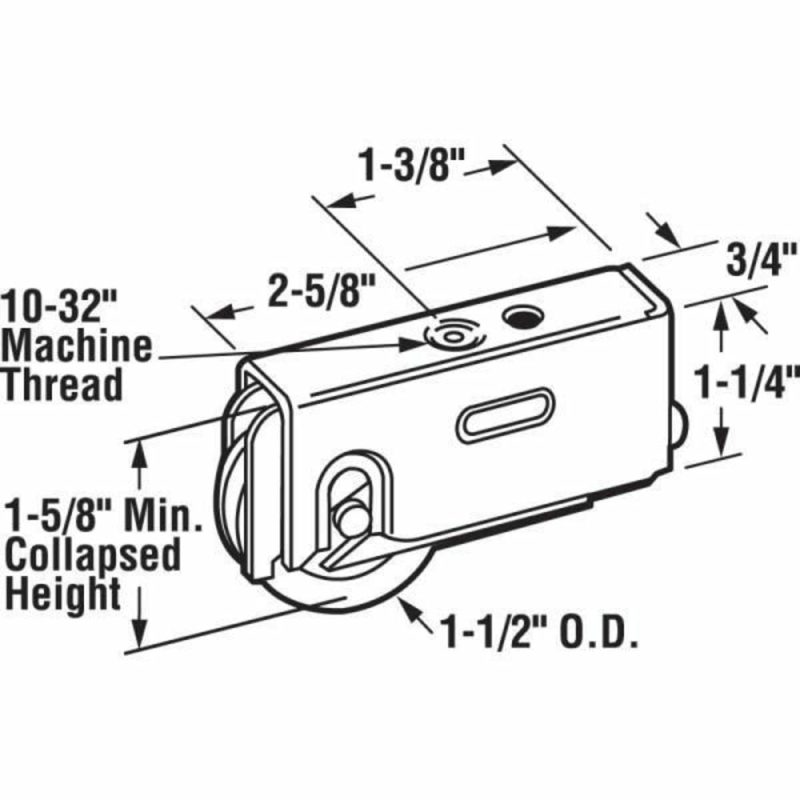 1-1/2 In Aluminum Sliding Glass Door Roller