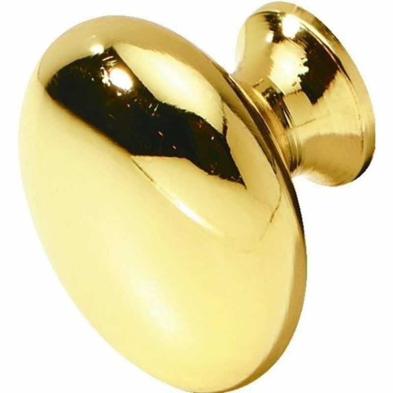 1-1/4″ Cabinet Knob Polished Brass, Package Of 5