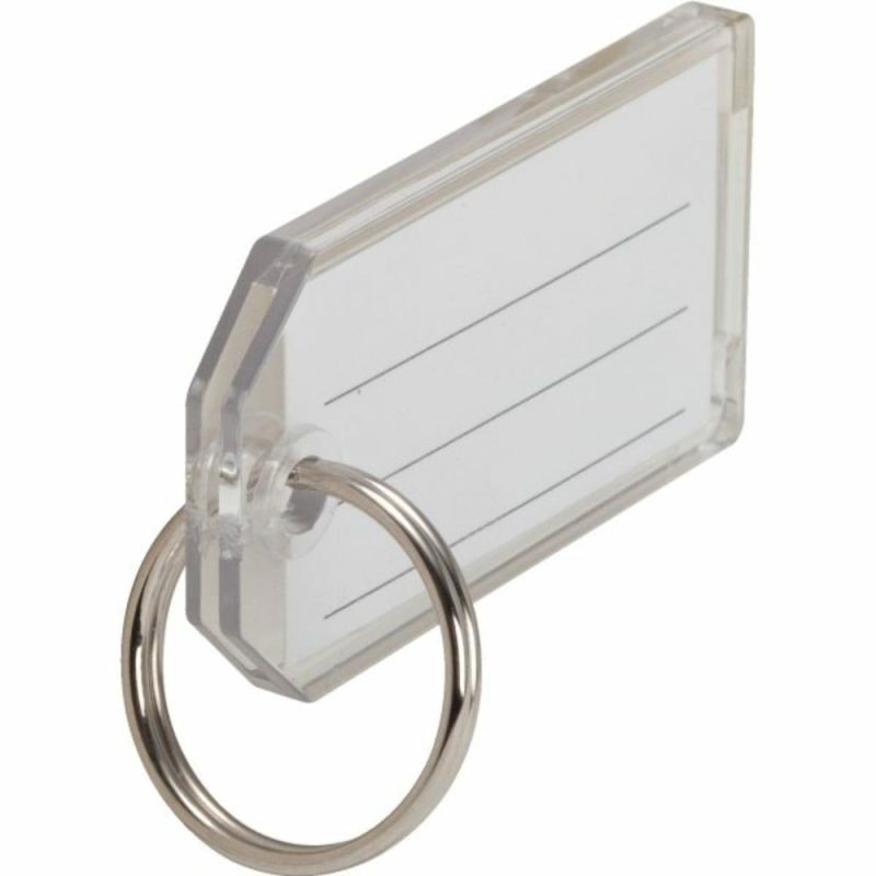 1-1/8 X 2-1/4″ Heavy-Duty Clear Key Tag With Split Ring Package Of 10