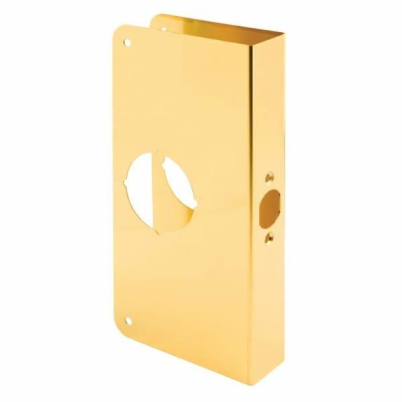 1-3/8in 9in Brass Lock Door Enforce, 2-1/8in Sgl Bore, 2-3/8in