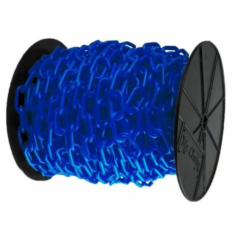 1.5 Inch X 200 Feet Blue Plastic Barrier Chain On A Reel