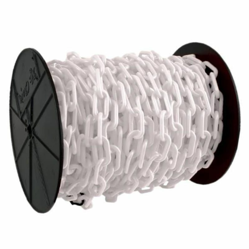 1.5 Inch X 200 Feet White Plastic Barrier Chain On A Reel