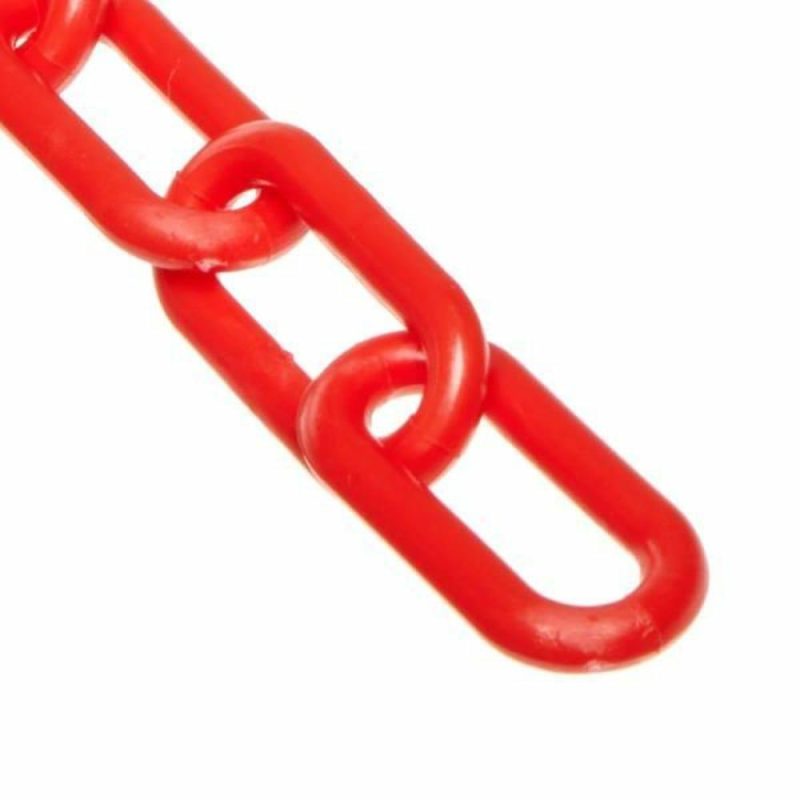 1.5 Inch X 25 Feet Red Plastic Barrier Chain