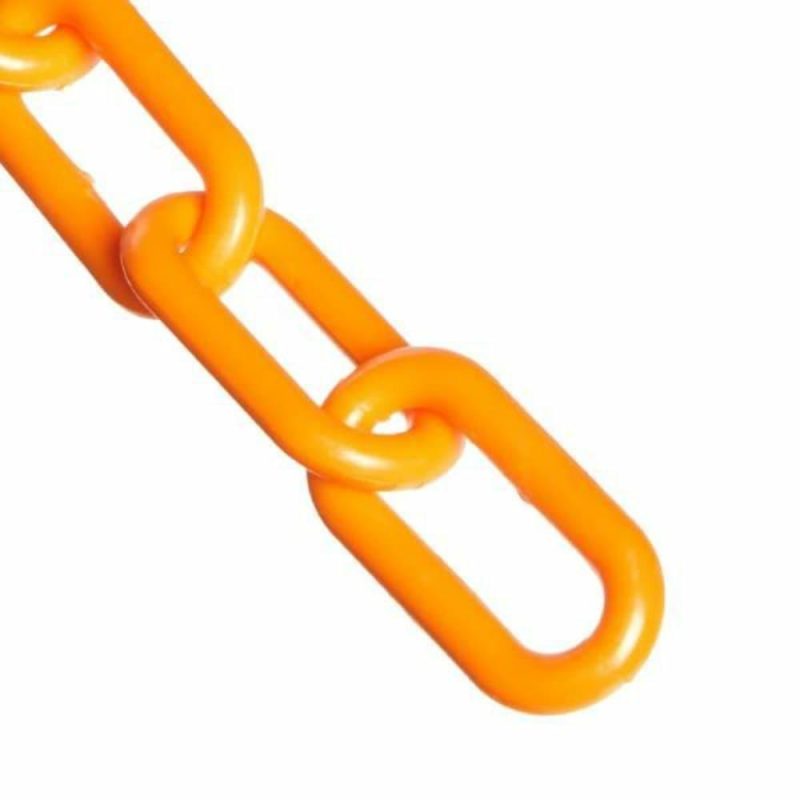 1.5 Inch X 25 Feet Safety Orange Plastic Barrier Chain