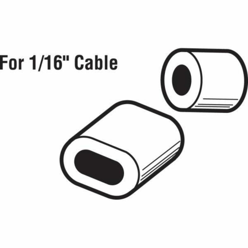 1/16in Alum Ferrules And Stops, Package Of 2