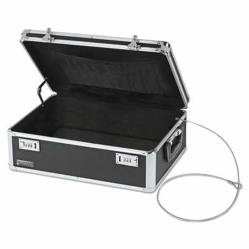 14.5 X 8 X 19.5 In Black Locking Storage Chest