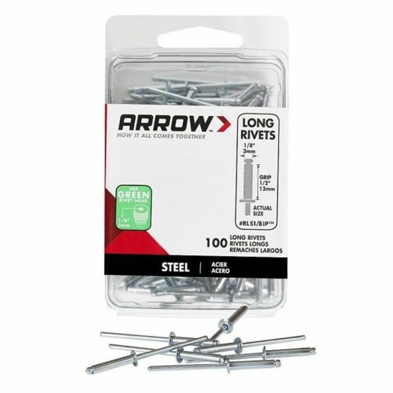 1/8″ Long Steel Rivet, Package Of 100