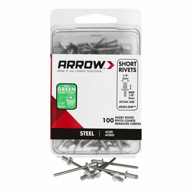 1/8″ Short Steel Rivet, Package Of 100