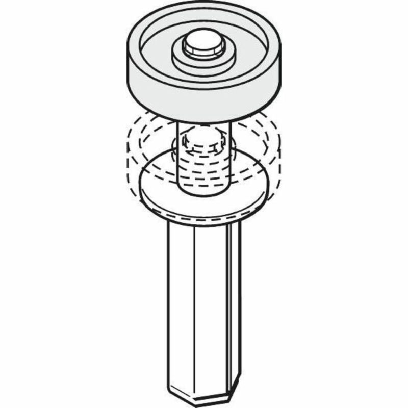 2-1/4″ – 7/8″ Diameter Wardrobe Bi-Fold Top Guide Metal Base, Package Of 2