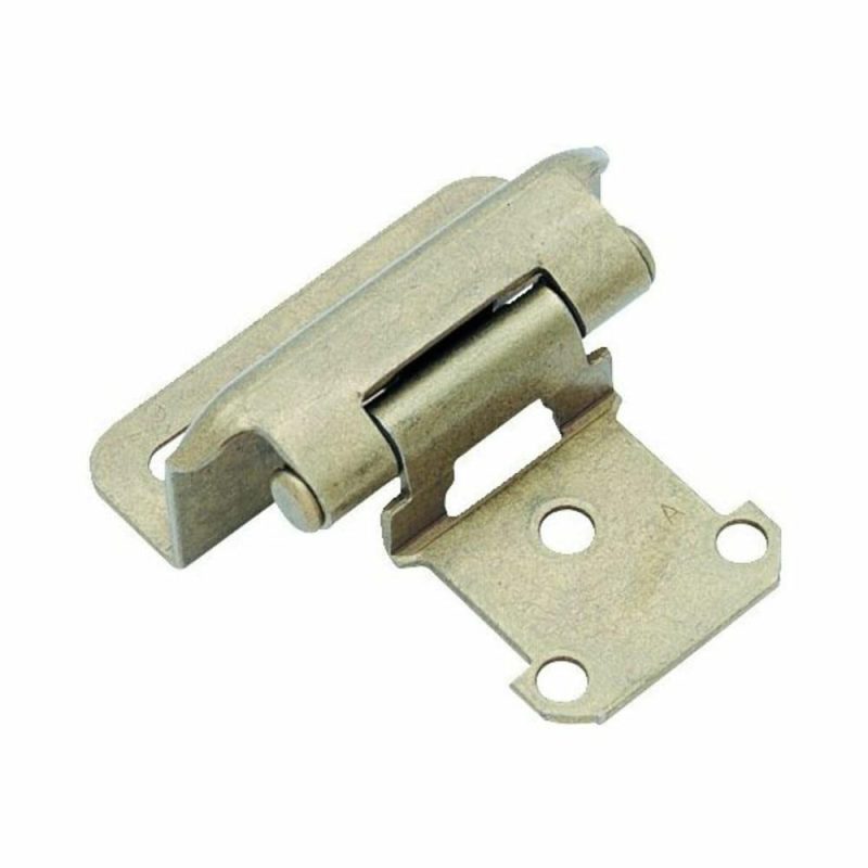 2-1/4″ Self-Closing Exposed Partial Wrap Cabinet Hinge Antique Brass Pack Of 2