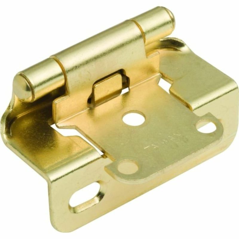 2-1/4″ Self-Closing Exposed Partial Wrap Cabinet Hinge Polished Brass Pack Of 2