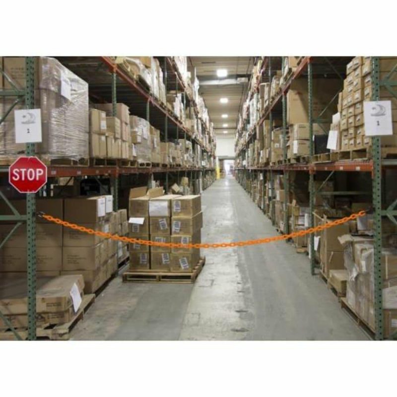 2 Inch X 100 Feet Safety Orange Heavy Duty Plastic Barrier Chain