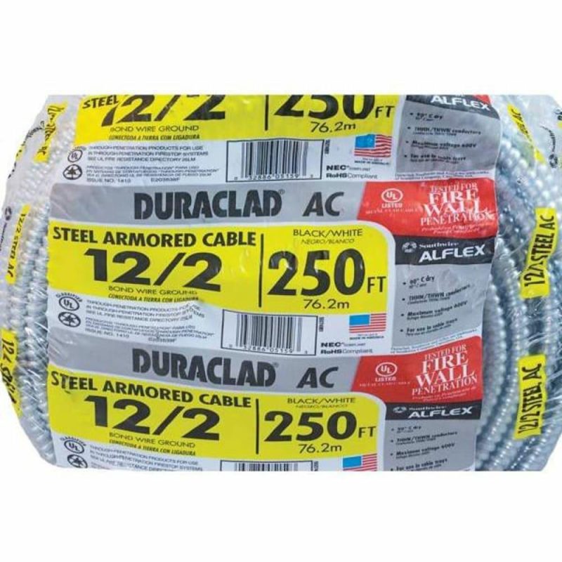 250 Ft. 12/2 600v Duraclad Type Ac Lightweight Steel Armored Cable