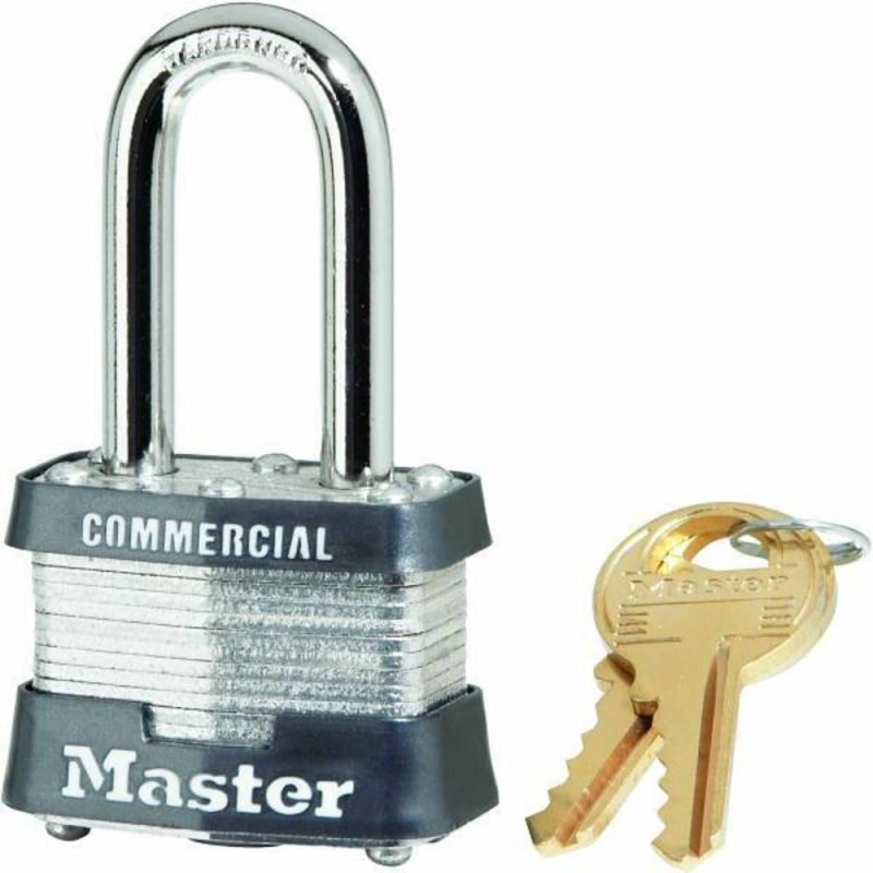 #3 1-9/16 In. Laminated Steel Padlock W/ Long Shackle And A383 Keyway