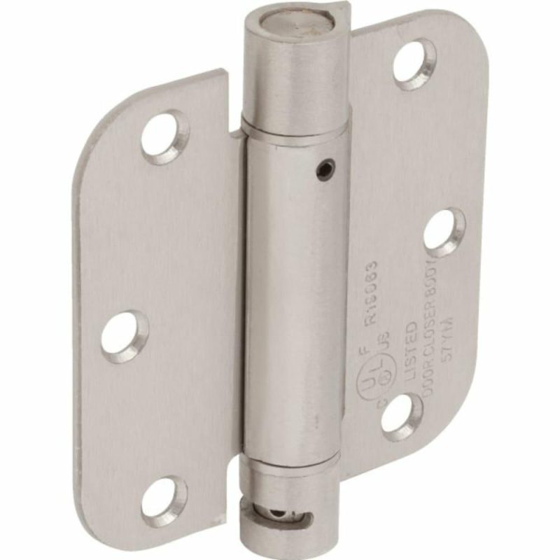 3-1/2″ Residential Adjustable Spring Door Hinge Satin Nickel Package Of 2