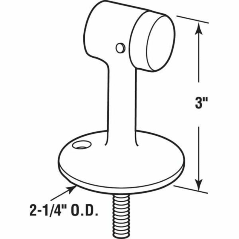 3 1/4in, Floor Stop, Cast Brass, Chrm