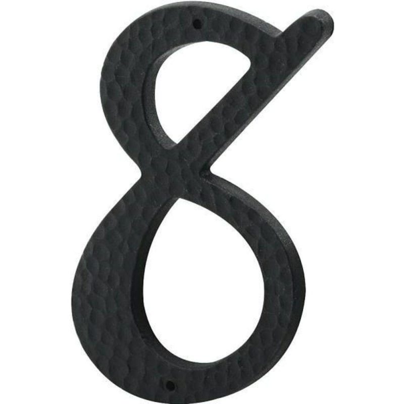 3″ House Number 8 Plastic Black With Nails