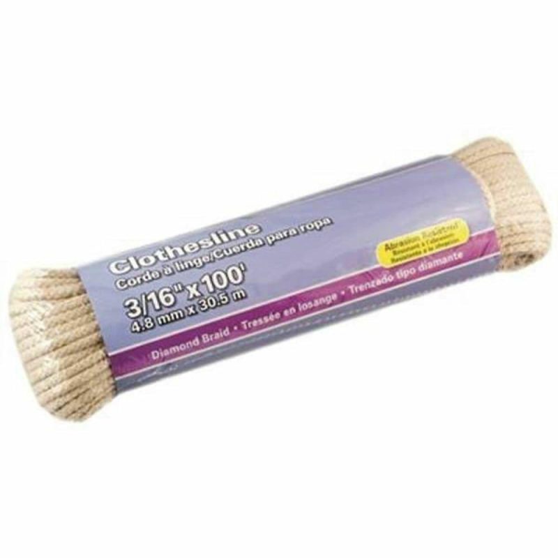 3/16 In. X 100 Ft. Natural Diamond Braid Poly/Cotton Clothesline