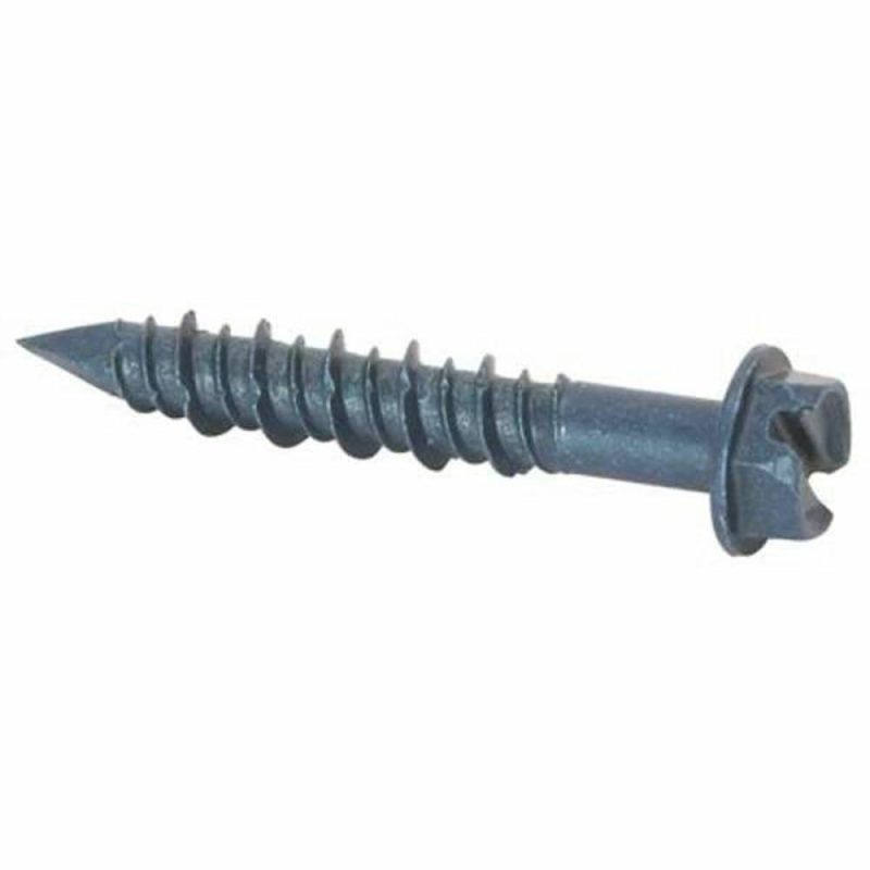 3/16″ X1-3/ 4″ Slotted Hex Head Masonry Fasteners Package Of 100