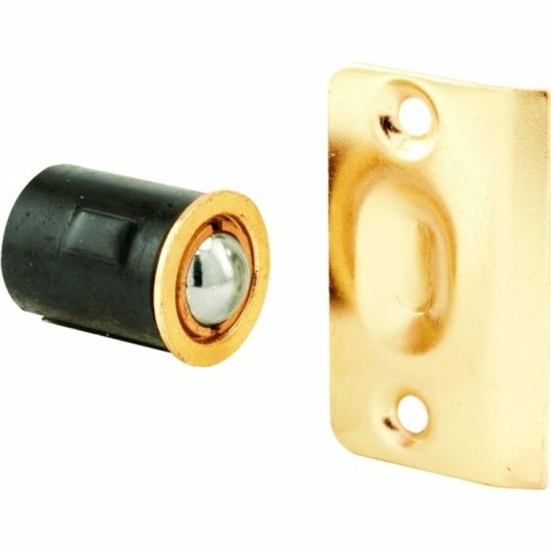 3/4″ X 1-3/16″ Diecast Drive-In Ball Catch With Strike, Brass Plated