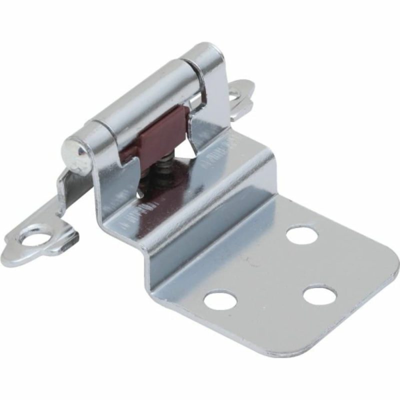 3/8 Inset Self Closing Hinge Pair Polished Chrome Finish Package Of 50