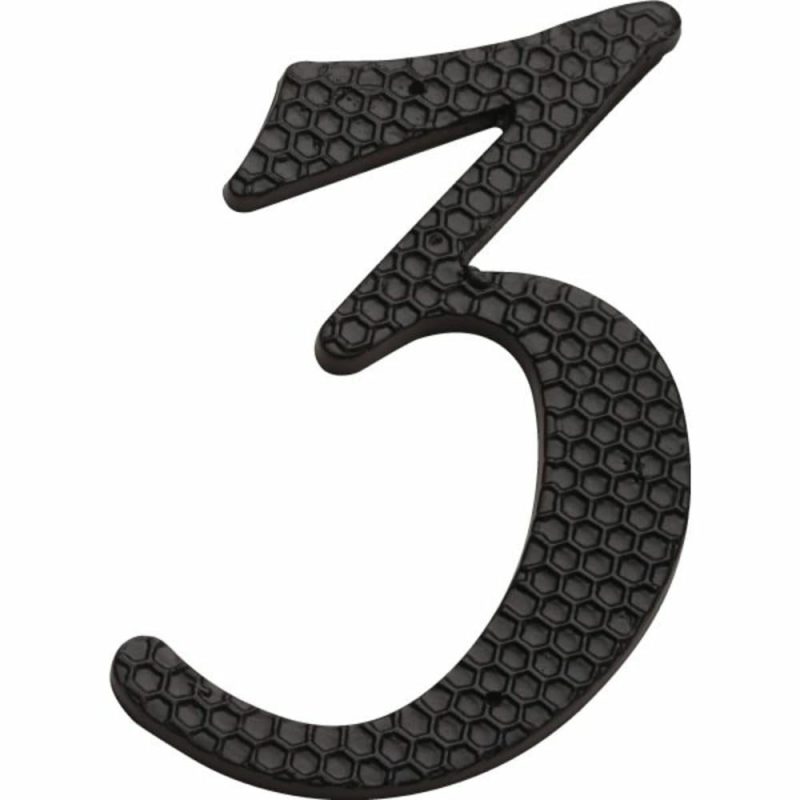 4″ Black Number 3, Package Of 2