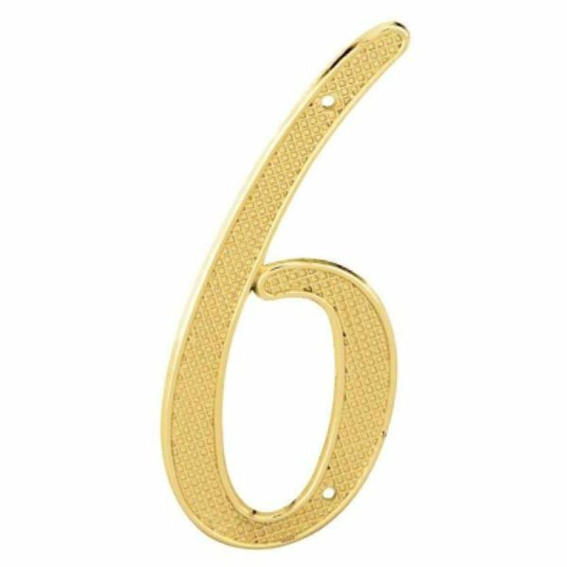 4″ Brass Number 6, Package Of 2