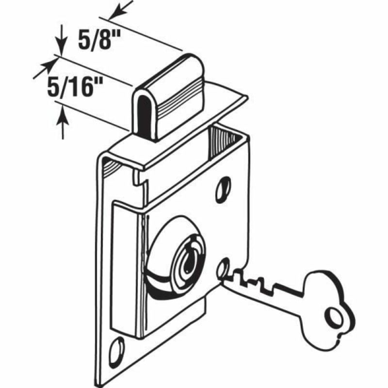 5/16 In. Bolt Throw Stl Brs-Plated Mailbox Lock W/ Offset Keyway