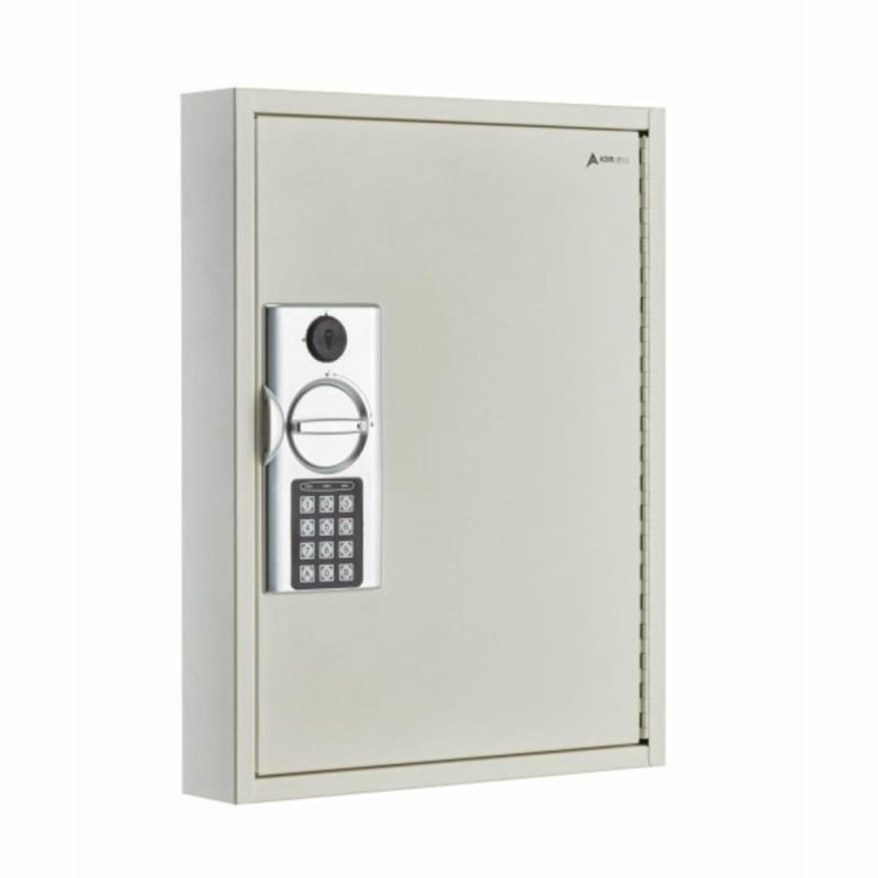 60-Key Steel Heavy-Duty Digital Lock Key Cabinet White