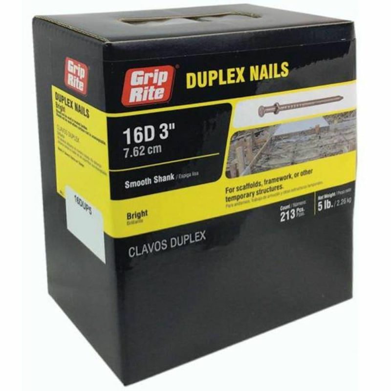 #8 X 3 In. 5 Lb. 16-Penny Bright Steel Duplex Nails