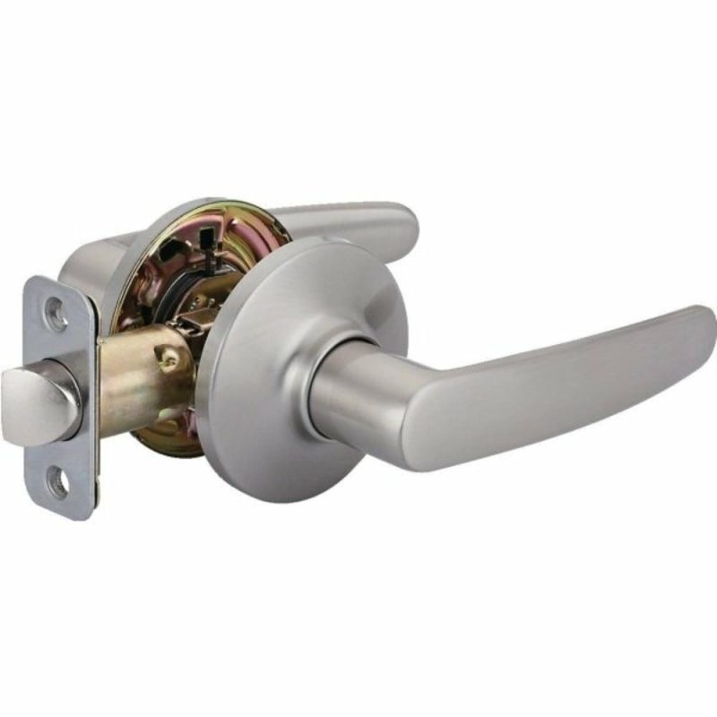 913811 Straight Passage Lever, 2.375/2.75″ Backset, Grade 3, Satin Nickel