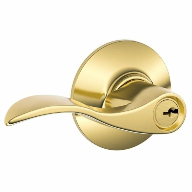 Accent F Series Lever, Entry, Grade Aaa, Metal, Bright Brass