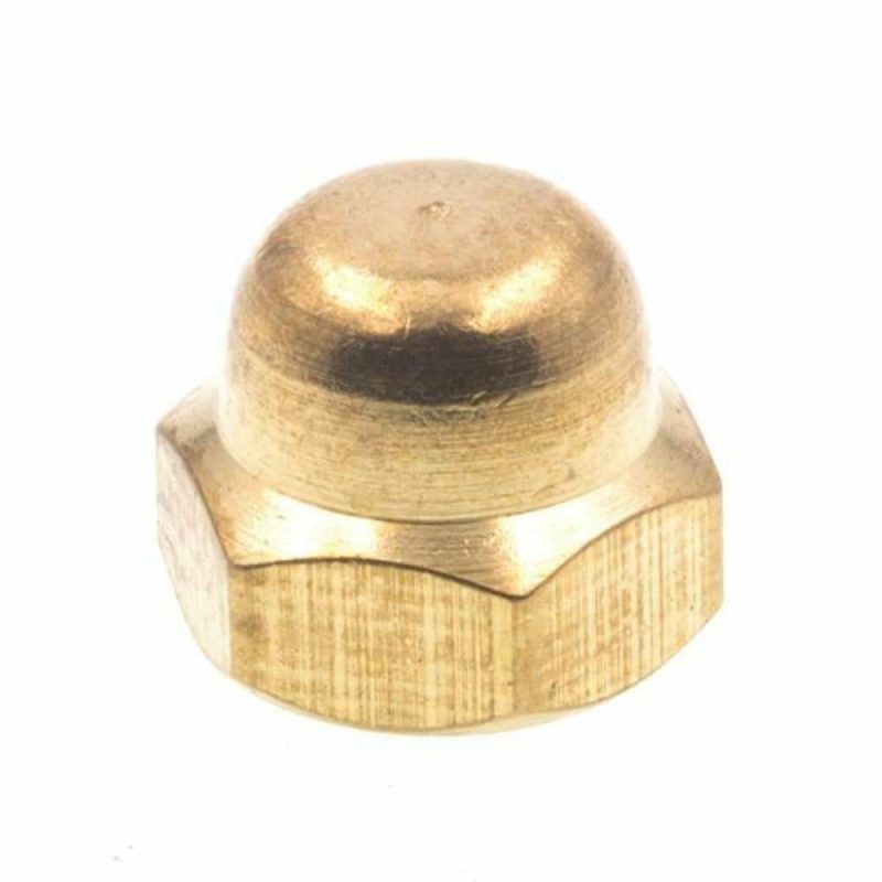 Acorn Cap Nuts, #8-32, Brass, Package Of 10