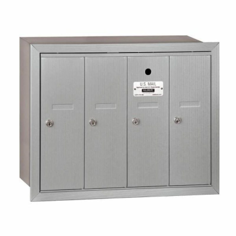 Aluminum-Vertical Mailbox- Recessed Mounted -4 Doors