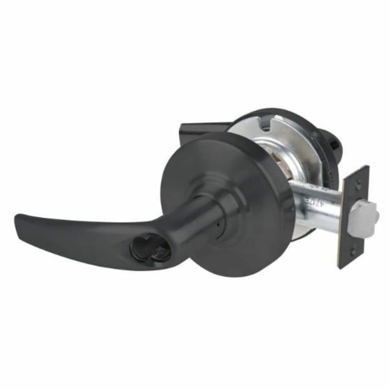 Alx Storeroom Lockset, Athens, Lfic Housing, Flat Black, Non-Handed