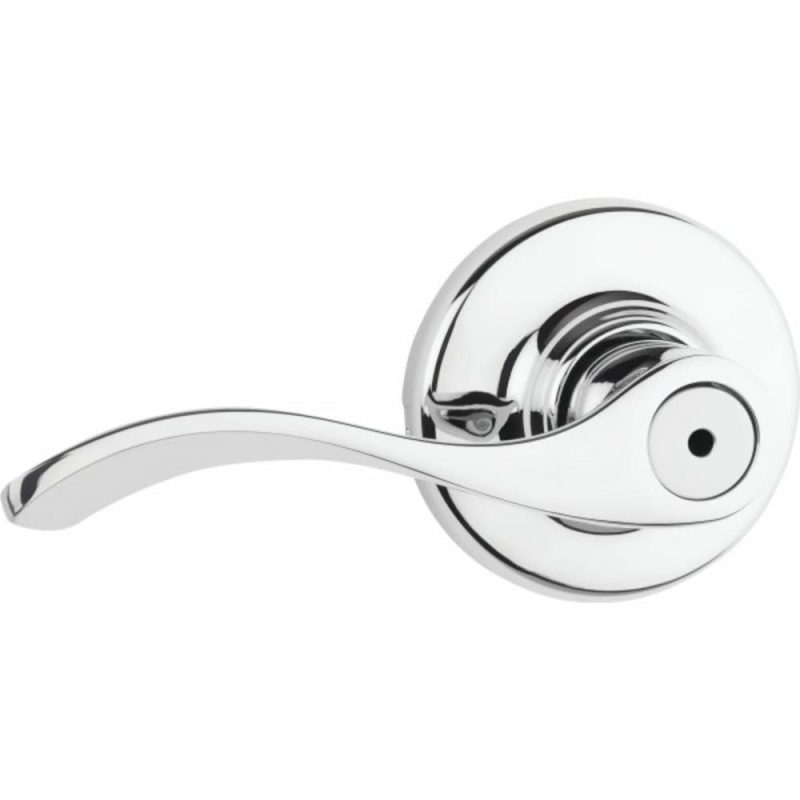 Balboa™ Door Lever, Wave, Privacy/bed/bath, Grade 3, Metal, Polished Chrome