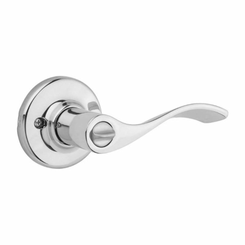 Balboa™ Door Lever, Wave, Privacy/bed/bath, Grade 3, Metal, Polished Chrome