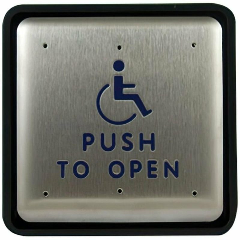 Bea 10pbs1 Push Plate 4-3/4″ Square “push To Open” Text And Handicap Logo