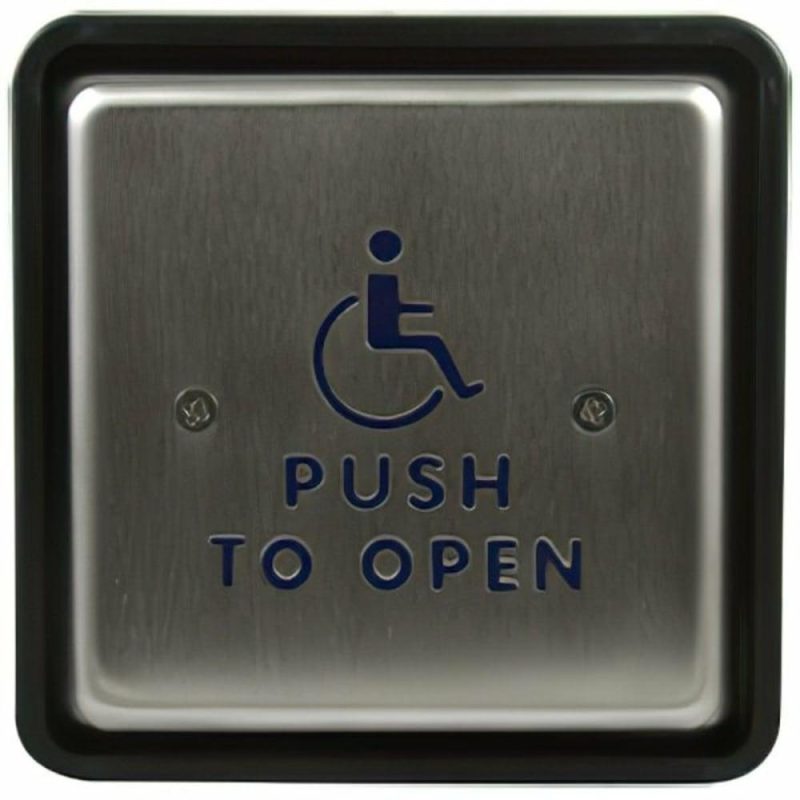 Bea 10pbs451 Push Plate 4-1/2″ Square “push To Open” Text And Handicap Logo