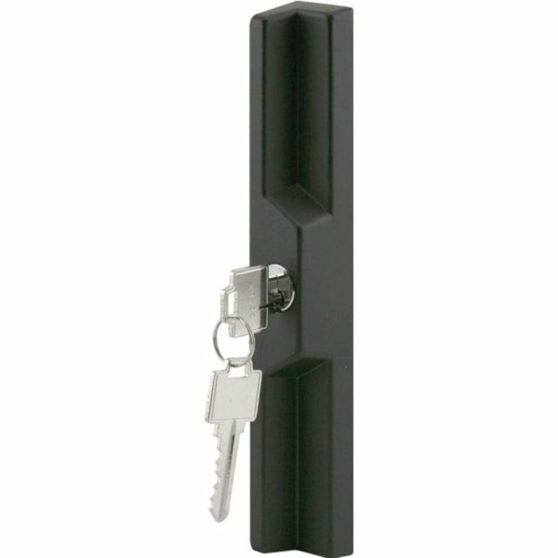 Black 3-15/16″ & 4-15/16″ Diecast Keyed Sliding Door Pull