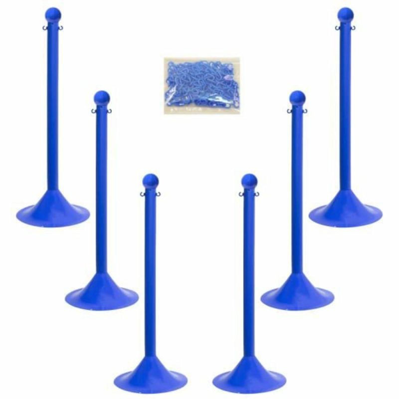 Blue Light Duty Stanchion And Chain Kit