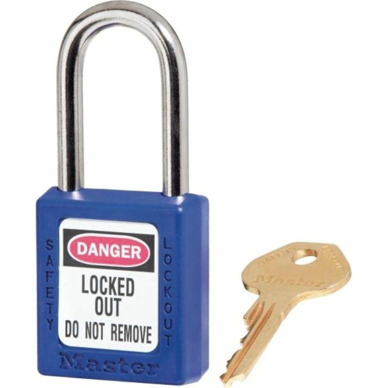 Blue Safety Padlock, 1-1/2in Wide With 1-1/2in Tall Shackle