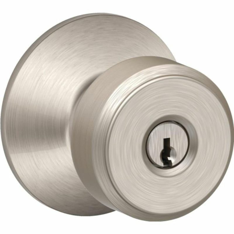 Bowery F Series Knob, Entry, Grade Aaa, Satin Nickel