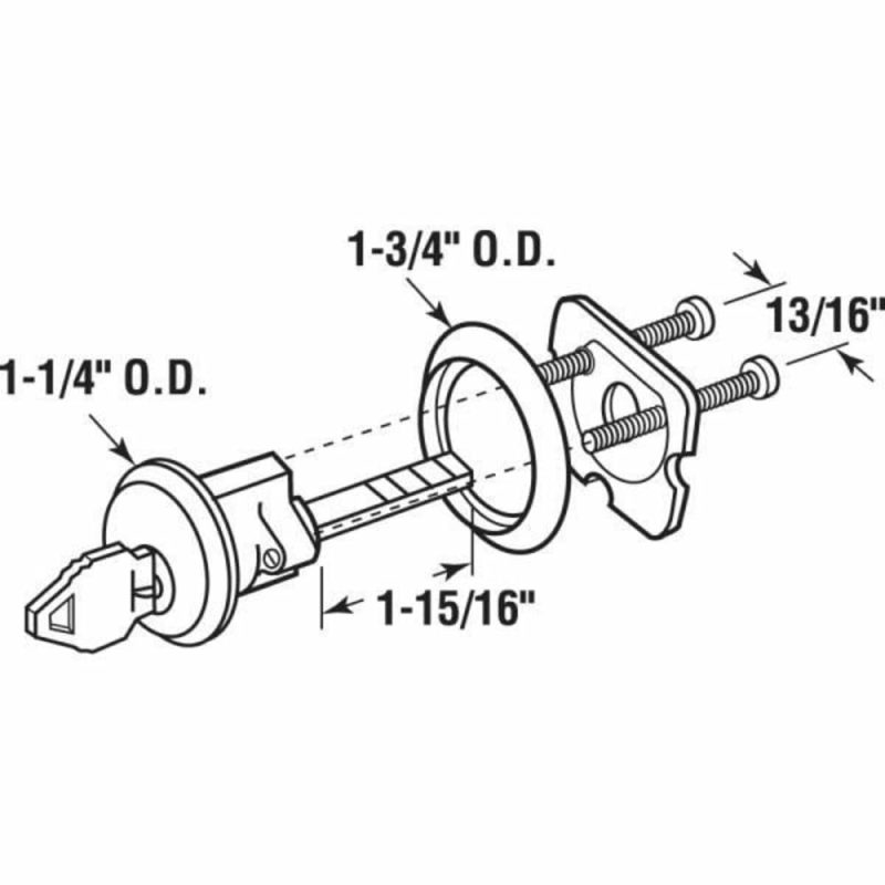 Brass Diecast, Rim Cylinder Lock With Trim Ring, 5 Pin