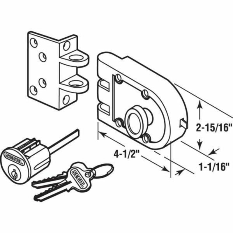 Bronze Deadlock, 666a, Single Cylinder, Angle Strike, Chrome