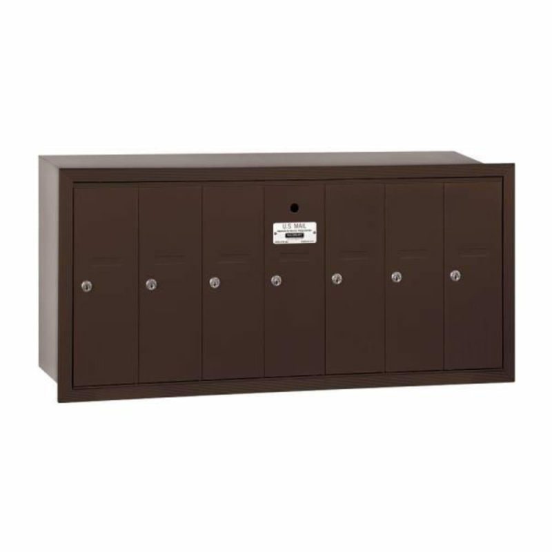 Bronze-Vertical Mailbox- Recessed Mounted -7 Doors