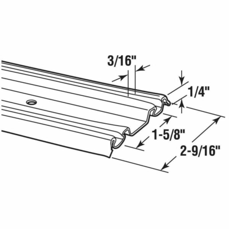 Bypass Door Bottom Track 72″ Satin Nickel Finish