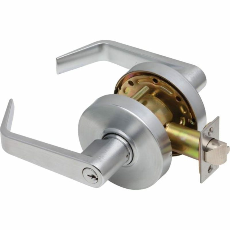 C2000 Cylindrical Storeroom Lock Regular Lever 6-Pin Keyway Satin Chrome