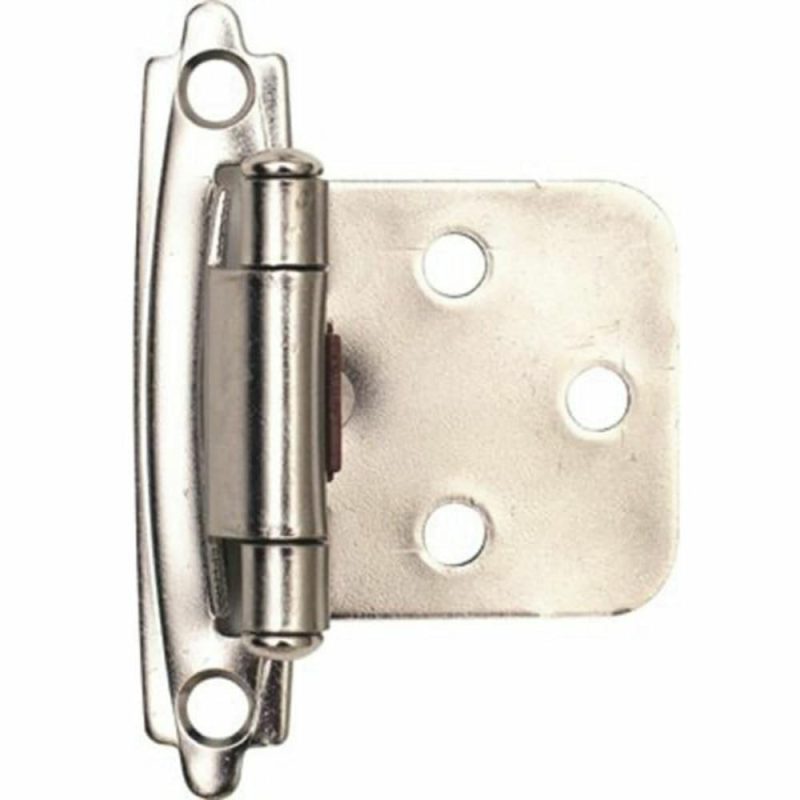 Cabinet Hinge, 1-1/2 In., Satin Nickel, Package Of 20