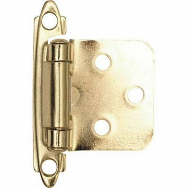 Cabinet Hinge, 1-1/2in., Polished Brass, Package Of 20